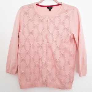 Talbots Millennial Pink Cardigan Sweater M